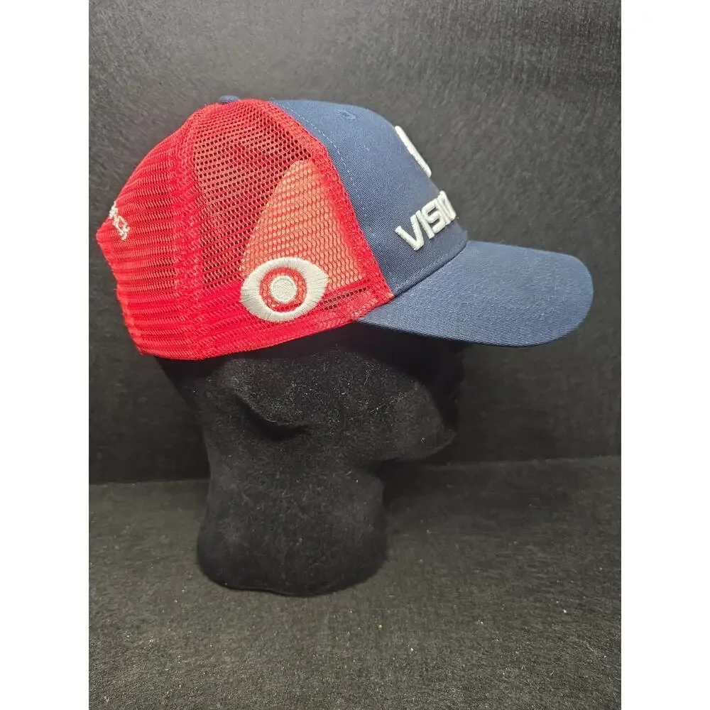 VisionTrack Trucker Hat Blue Red Mens OSFM Snapback Mesh Back NWOT
